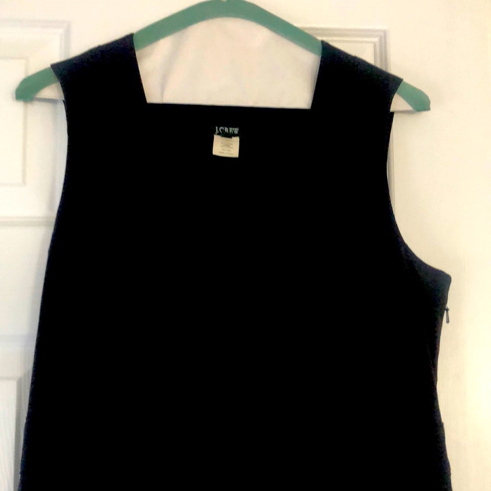 J. Crew black cotton sleeveless dress.